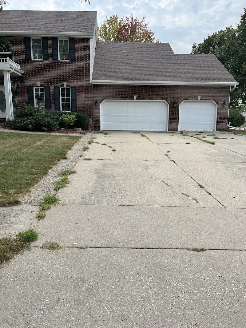 Exterior view of Iowa sober living home — road surface